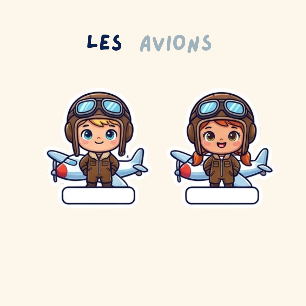 Pack Personnages Prénom — 6 stickers personnalisés pour tes affaires