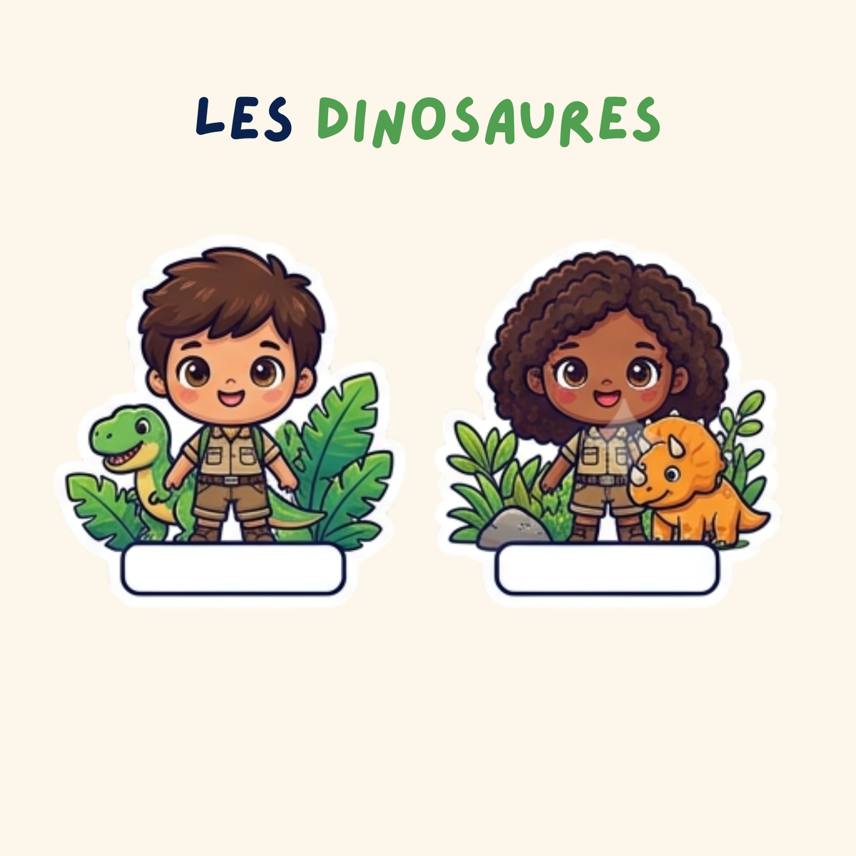 Pack Personnages Prénom — 6 stickers personnalisés pour tes affaires
