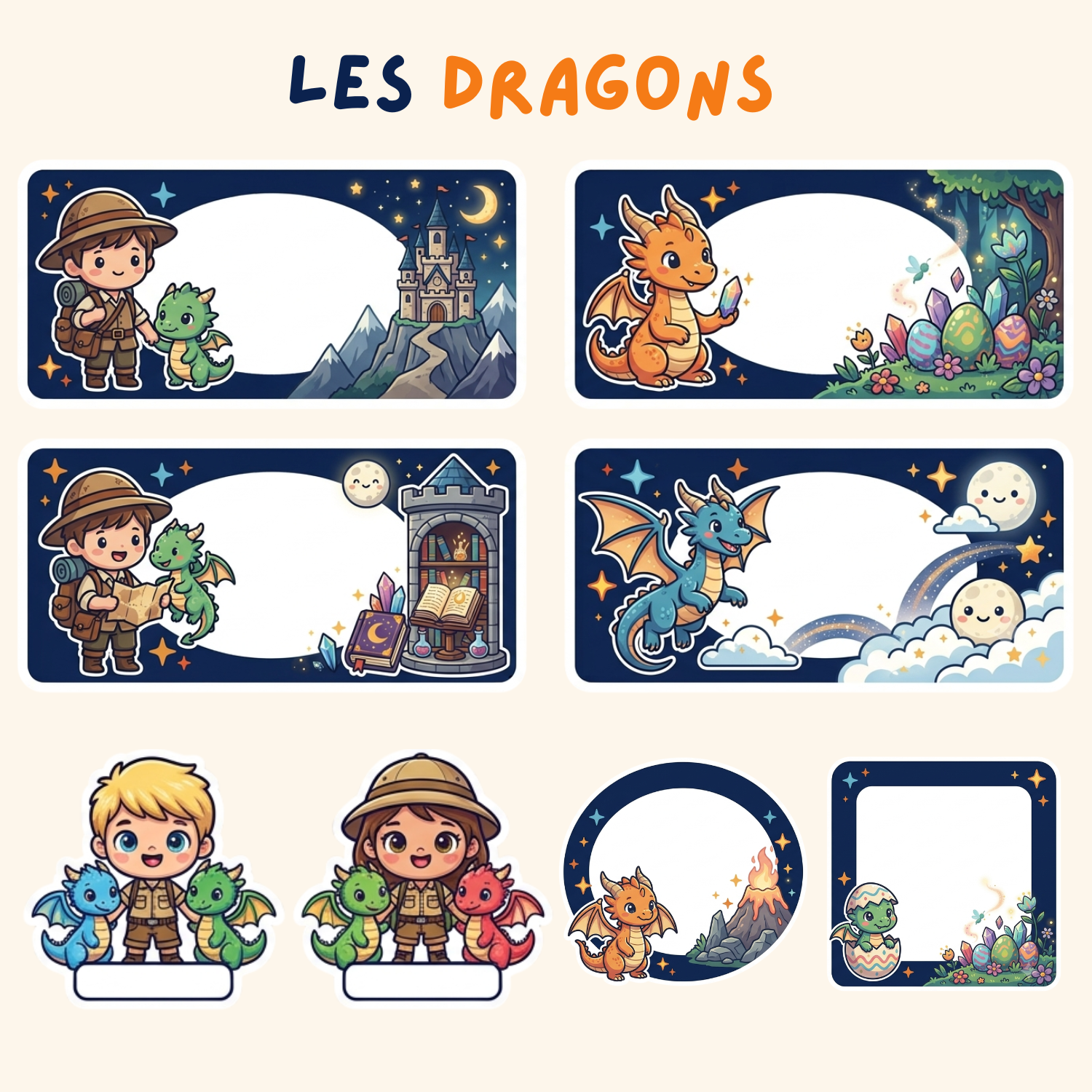 Pack Rentrée Complet — 15 étiquettes + 3 stickers prénom personnalisés