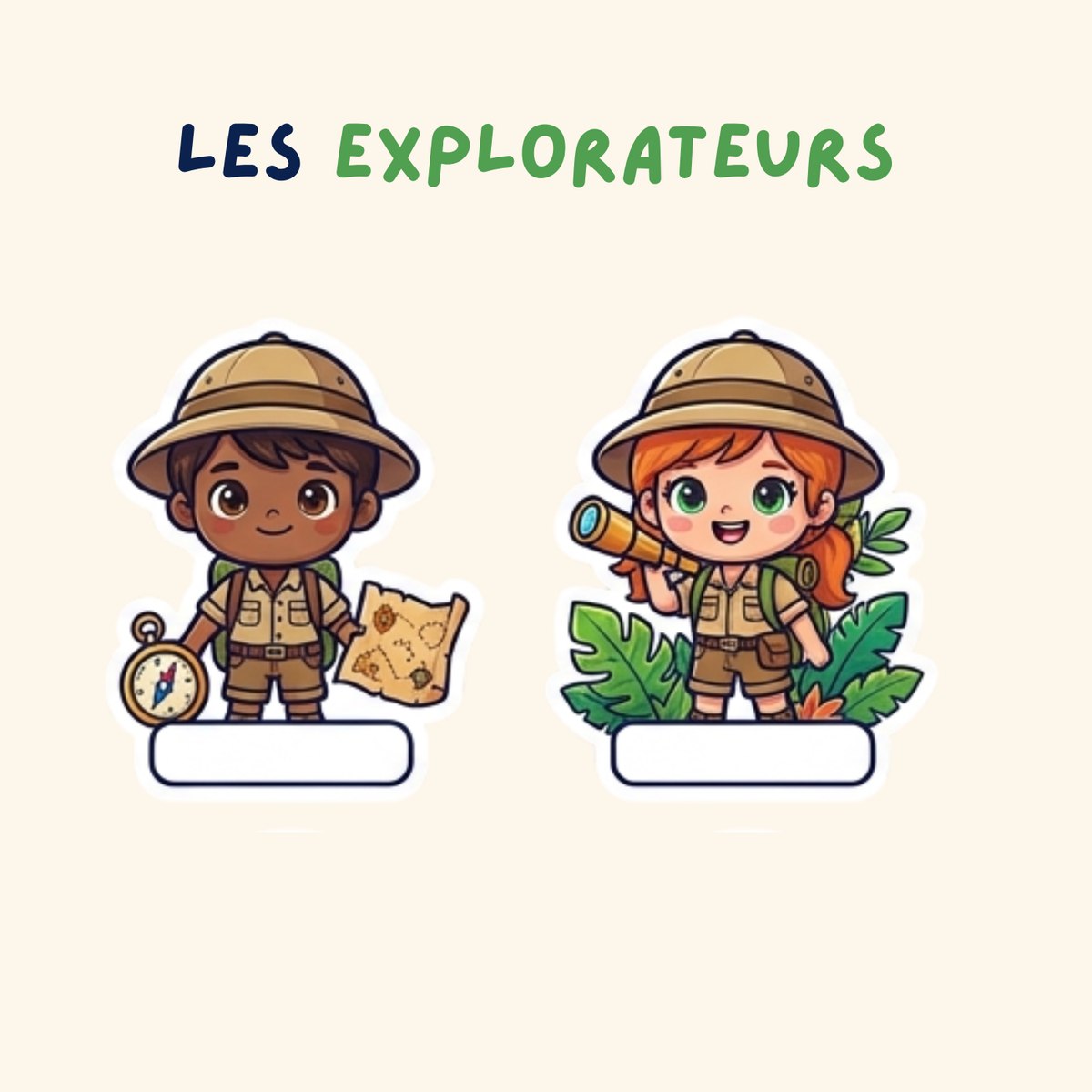 Pack Personnages Prénom — 6 stickers personnalisés pour tes affaires