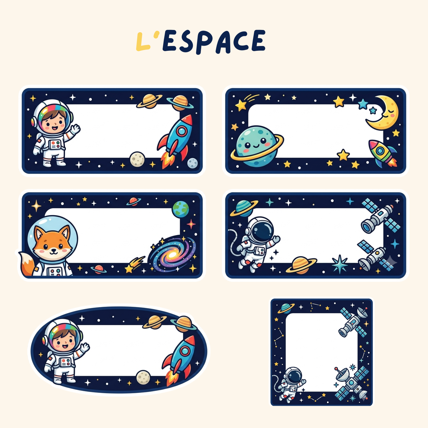 Pack Cahiers Essentiel — 15 étiquettes rentrée à personnaliser