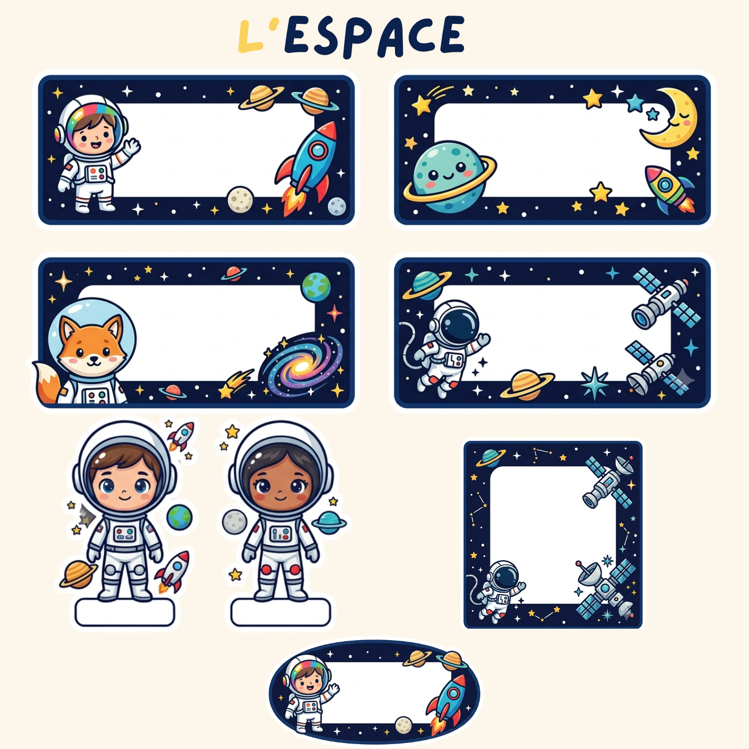 Pack Rentrée Complet — 15 étiquettes + 3 stickers prénom personnalisés