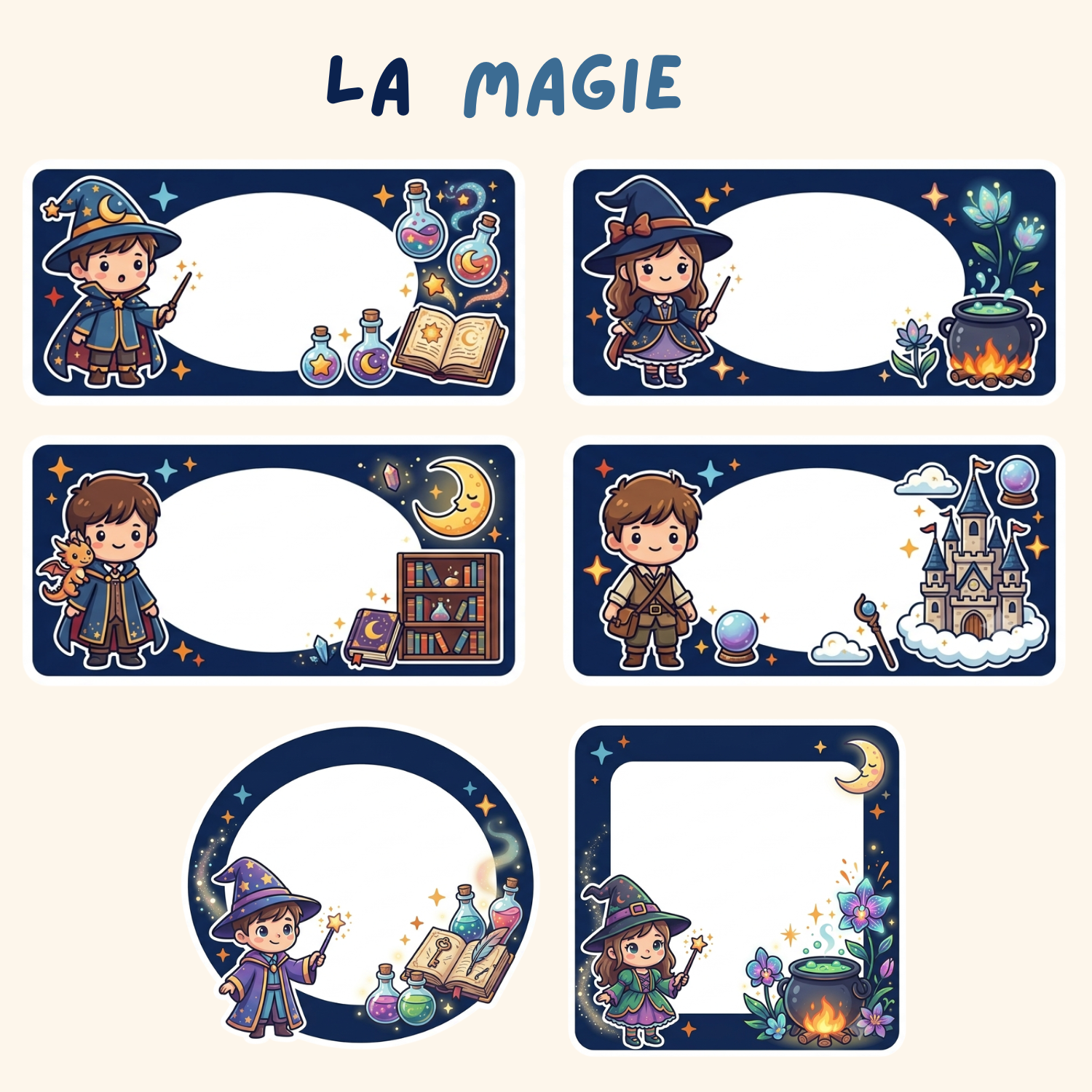 Pack Cahiers Essentiel — 15 étiquettes rentrée à personnaliser
