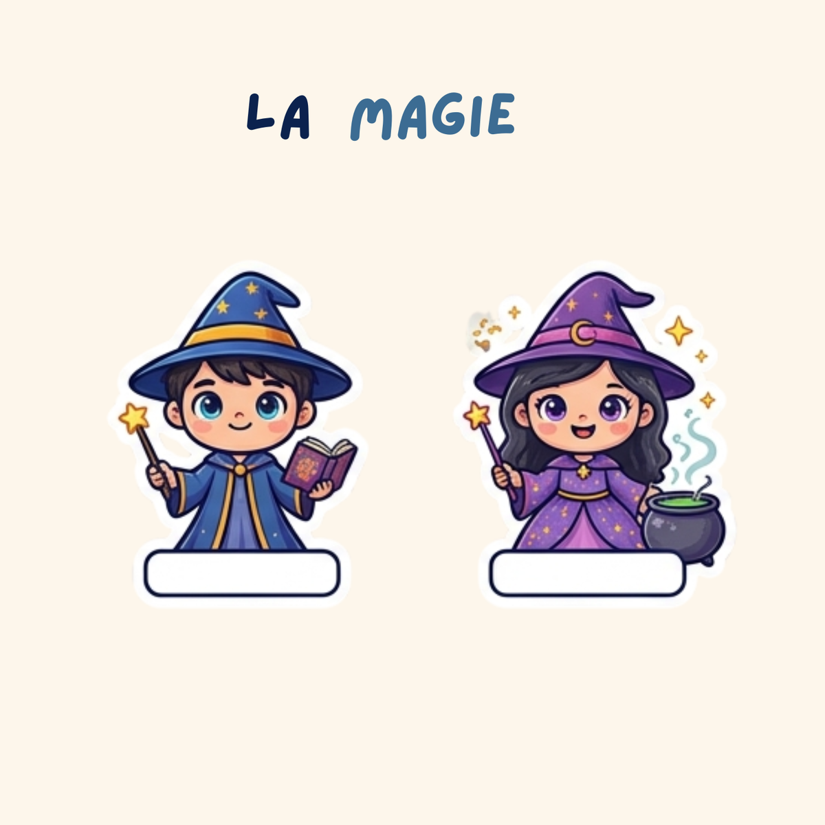 Pack Personnages Prénom — 6 stickers personnalisés pour tes affaires