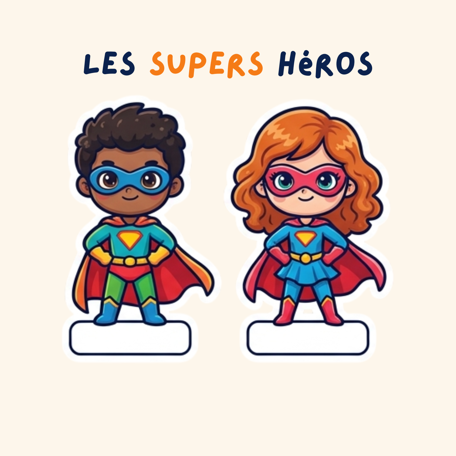 Pack Personnages Prénom — 6 stickers personnalisés pour tes affaires