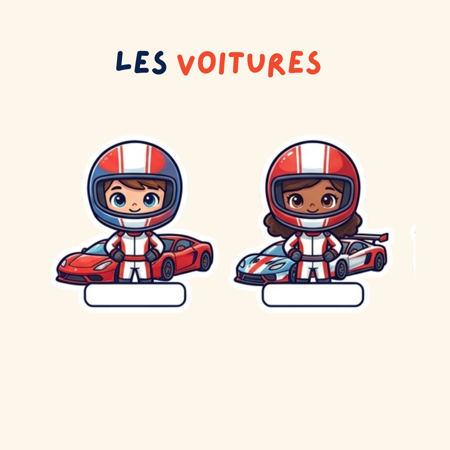 Pack Personnages Prénom — 6 stickers personnalisés pour tes affaires